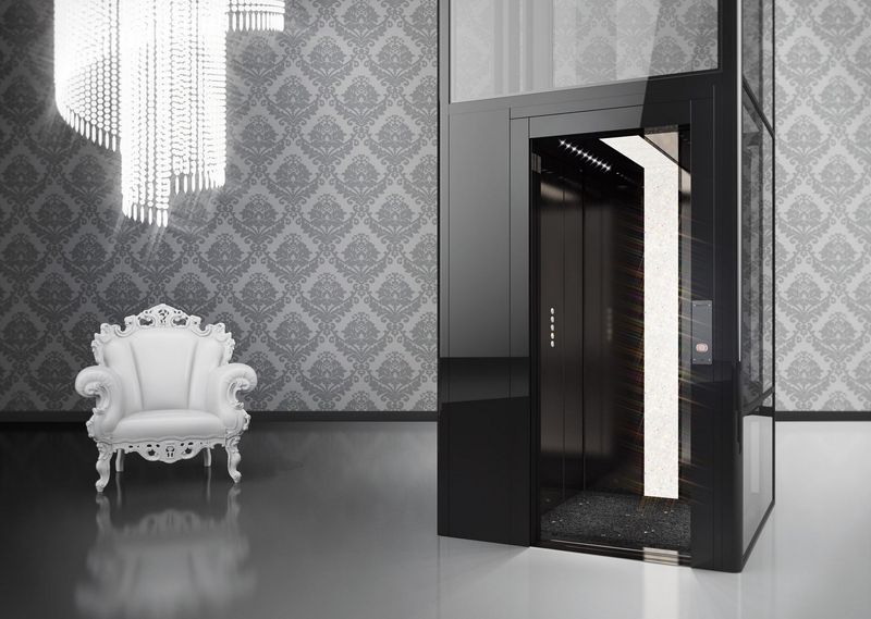 Ascenseur privatif luxe design moderne Crystal clear SWAROVSKI elements à Monaco